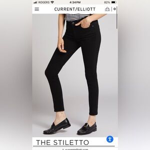 Current Elliot black stiletto jeans